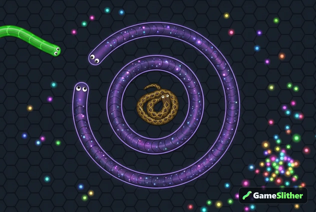 Ular Galaxy melingkari ular Jungle Python kecil dalam taktik jebakan di arena