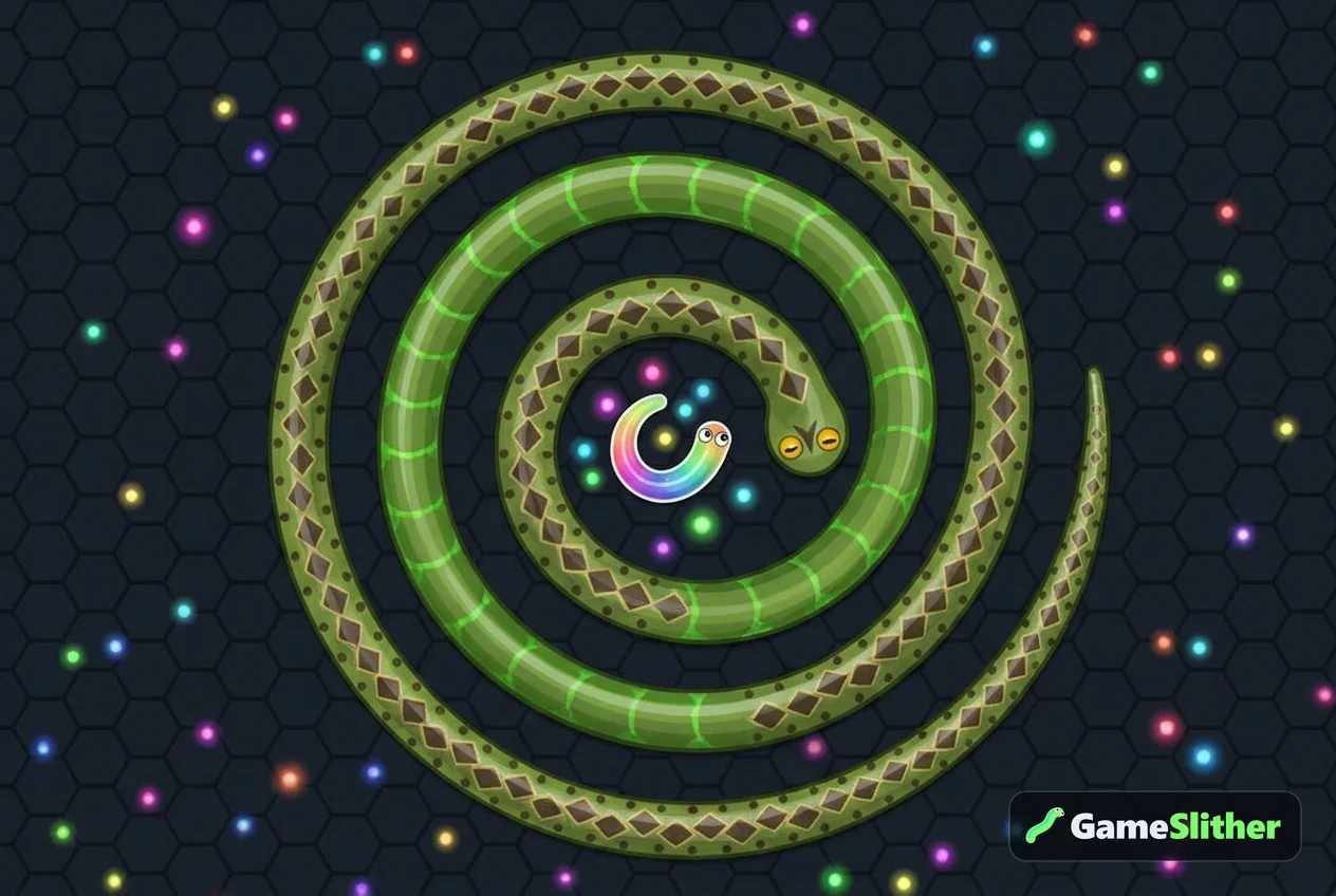 A long Jungle Python snake coiling around a small trapped snake in a private room duel